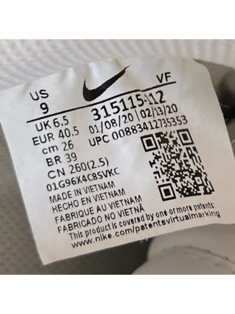 Nike Air Force 1 Low '07 Womens Size 9 White Athletic Leather Shoes Sneakers